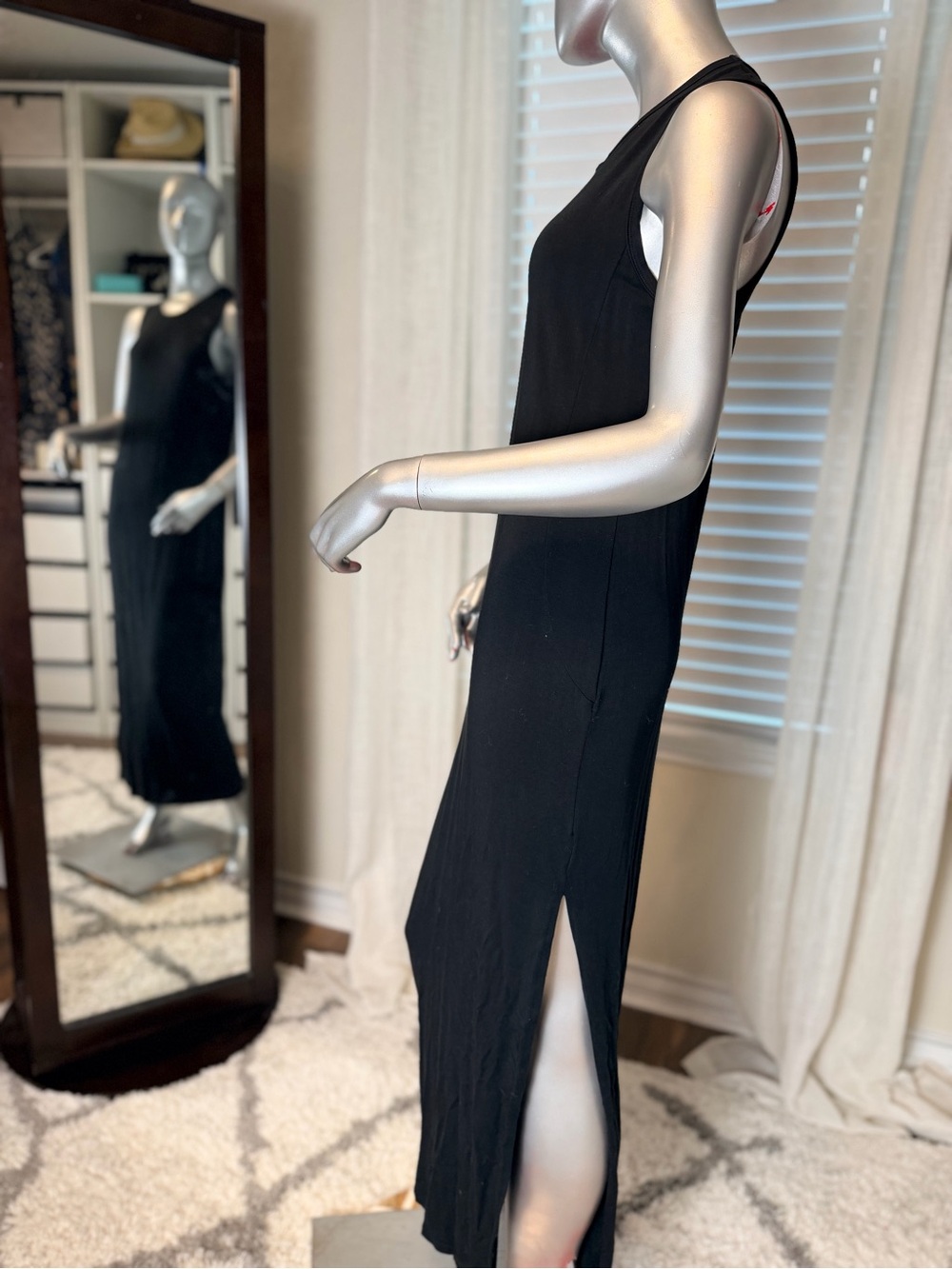 Quince Tencel Lyocell Jersey Tank Maxi Dress Black Large Minimalist Casual - Picture 6 of 11